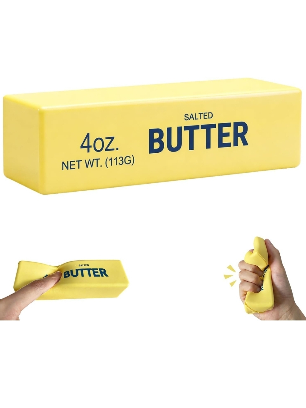 Novelty Butter Squishy Stress Toy - Yellow